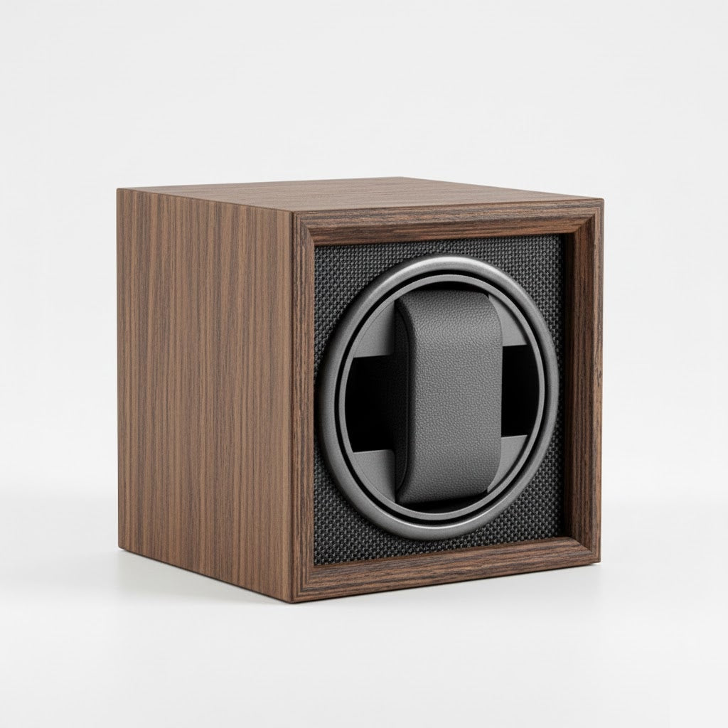 Aurelix Obsidian Black Solo Watch Winder - Single Automatic Watch Winder Case