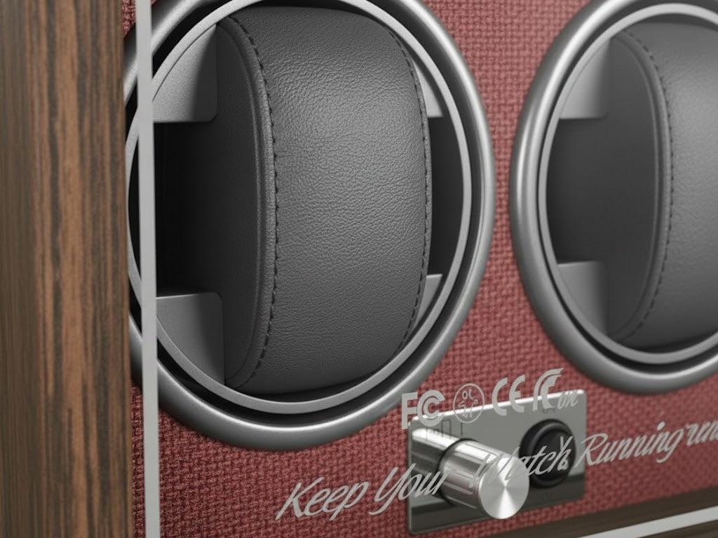Aurelix Crimson Red Quad Watch Winder - Multi Automatic Watch Winder Case