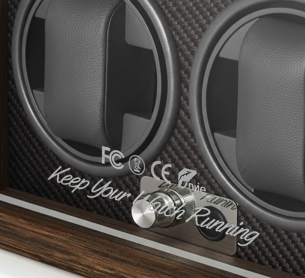 Aurelix Obsidian Black Duo Watch Winder - Multi Automatic Watch Winder Case