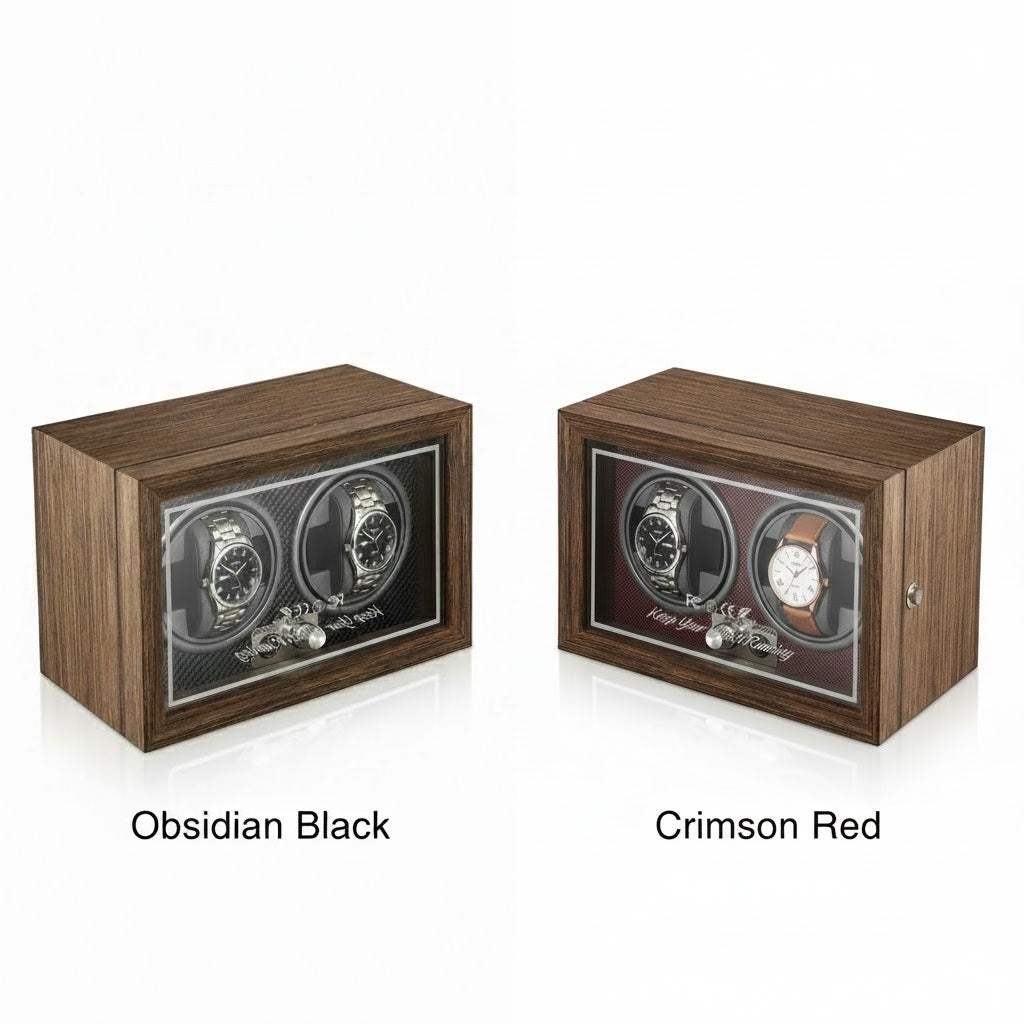 Aurelix Crimson Red Duo Watch Winder - Multi Automatic Watch Winder Case