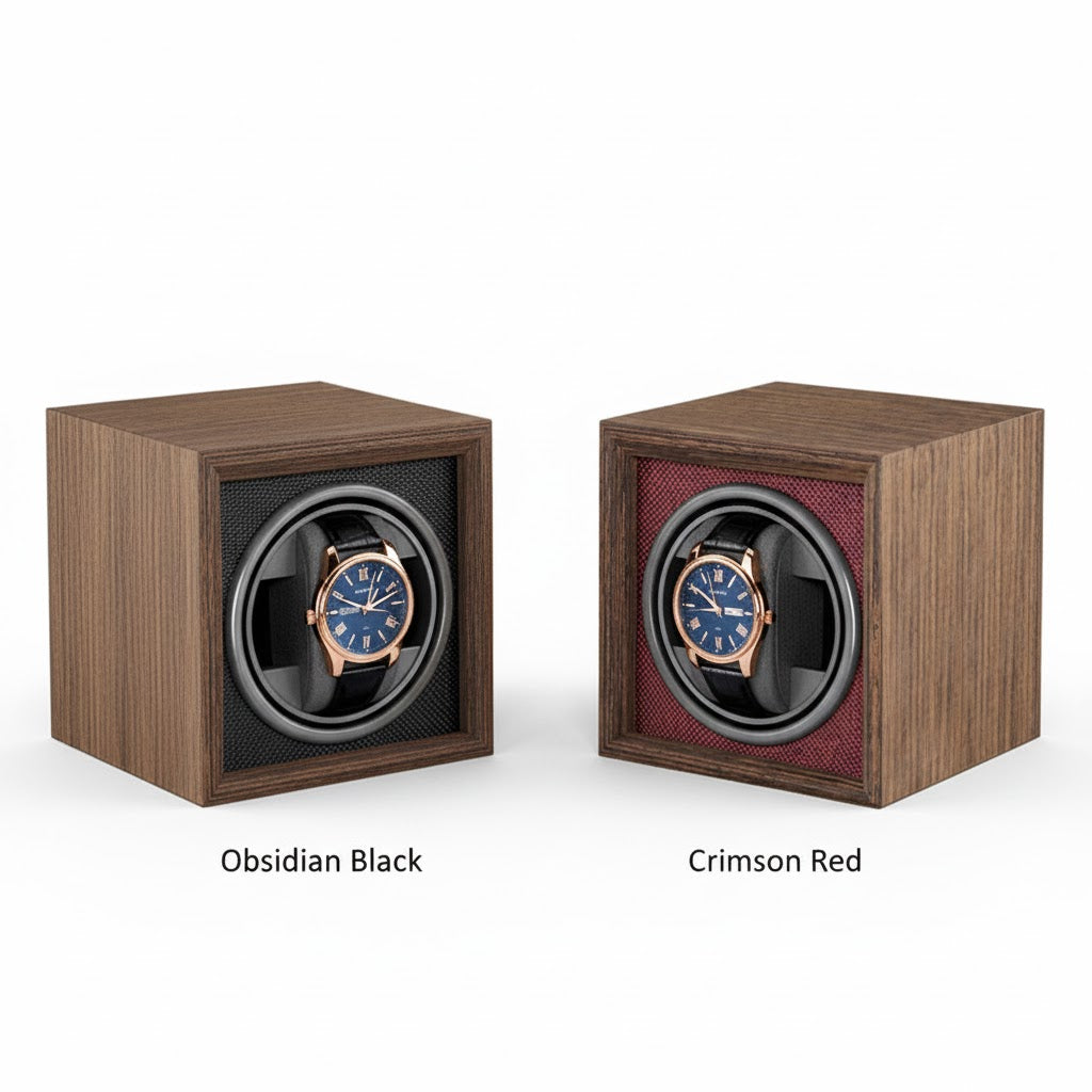 Aurelix Crimson Red Solo Watch Winder - Single Automatic Watch Winder Case
