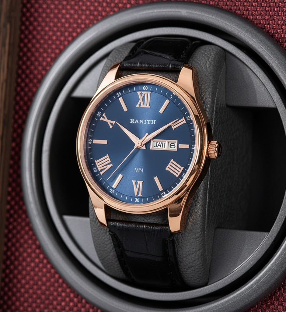 Aurelix Crimson Red Solo Watch Winder - Single Automatic Watch Winder Case